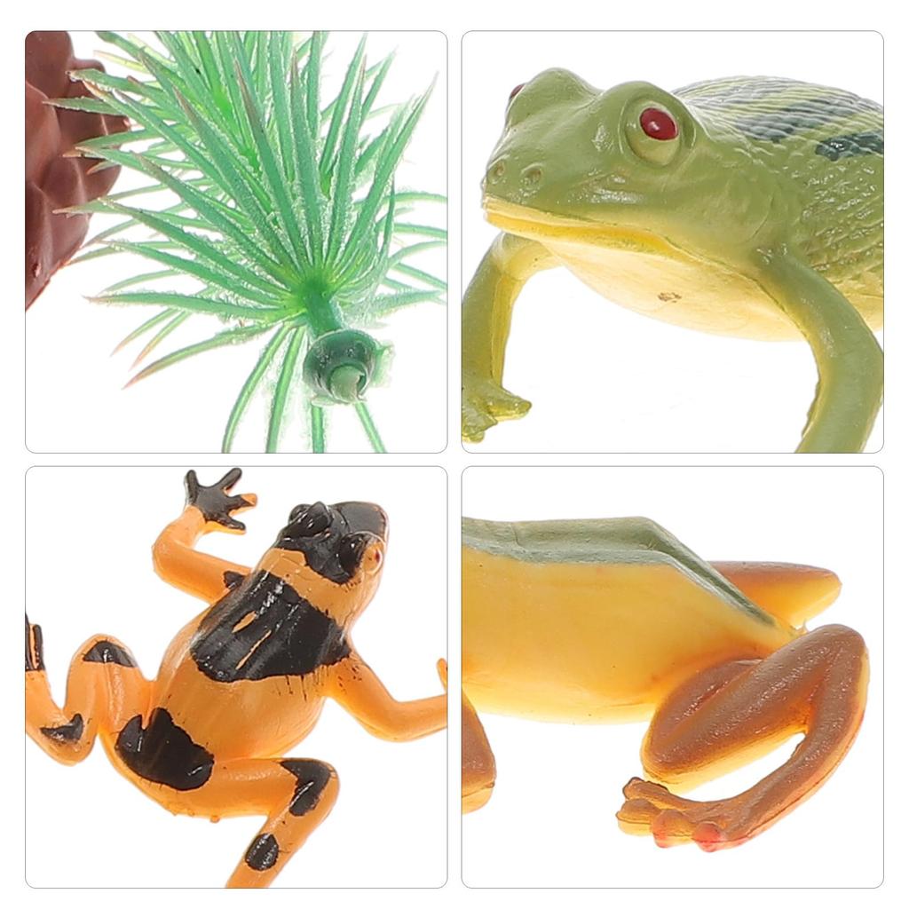 STOBOK Reptile Figurines, Frog Models, Living Frog Figurines, Plastic Reptile Frog Models, Miniature Animal Figures, Scenery, Gift, Set of 12