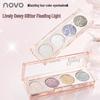 NOVO Four-Color Eyeshadow: Sparkly Pearlescent Brightening with Soft Mochi Texture