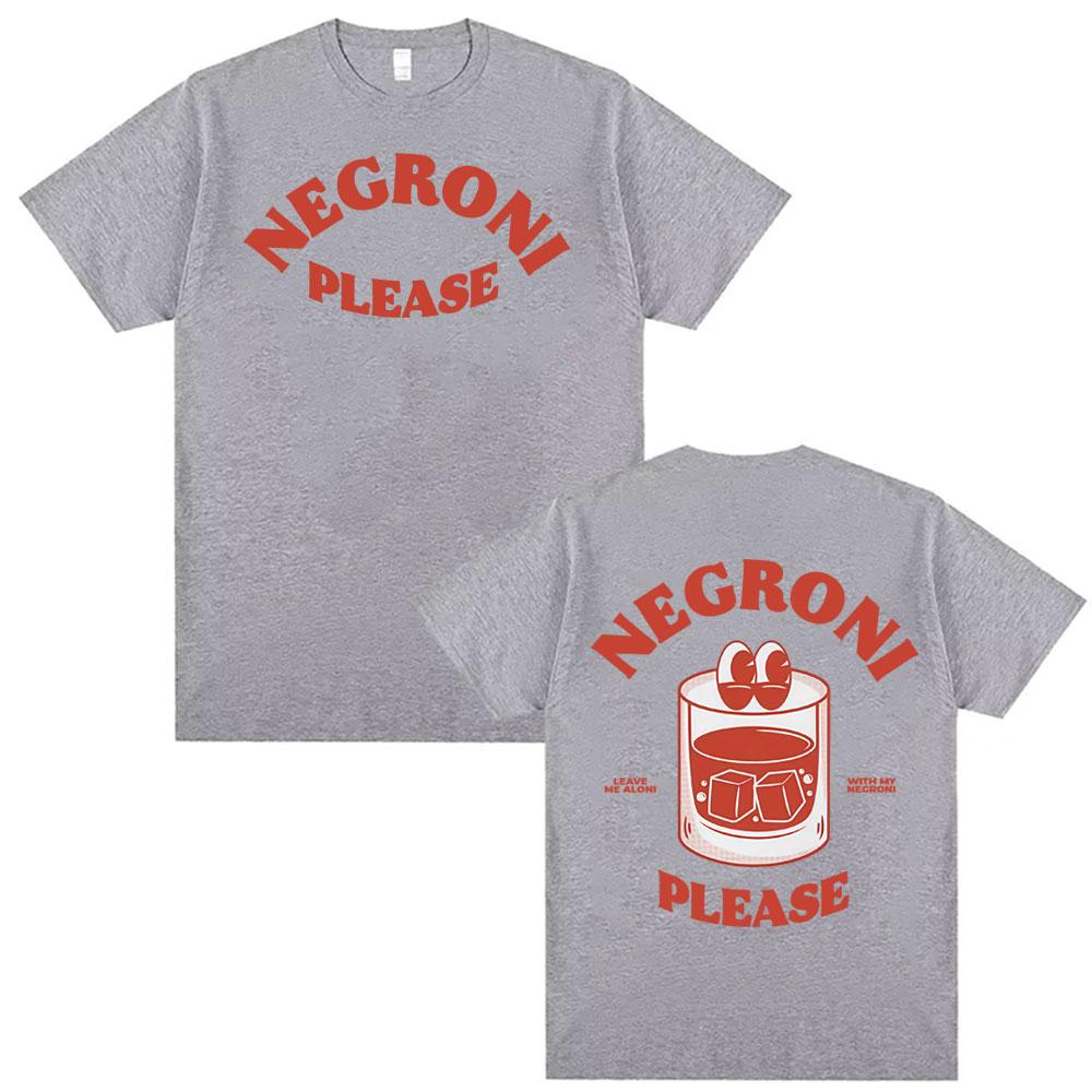 Negroni Please Maglietta a Tema Cartone Animato Divertente Cocktail Drink Grafica Carina Magliette Uomo Donna Hip Hop Estiva Manica Corta
