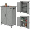 Wooden Garden Shed, Garden Tool Storage Shed with Shelf and Side Hooks, 71.5 X 39 X 95 Cm, Grey