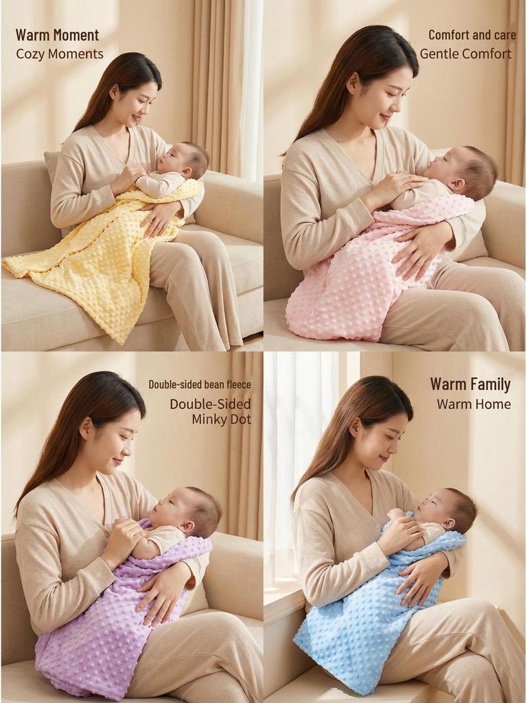 Dou Dou Class A Baby Crib Blanket – Soft Coral Fleece Quilt for Spring & Autumn