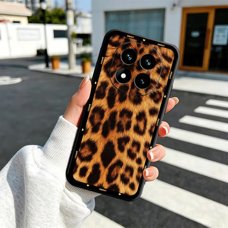 Fashion Sweet Leopard Print Soft Phone Case for Xiaomi Redmi Note 12 13 14 15 Pro Plus 11 12S 11S 11T 10 4G Black Cover Back She