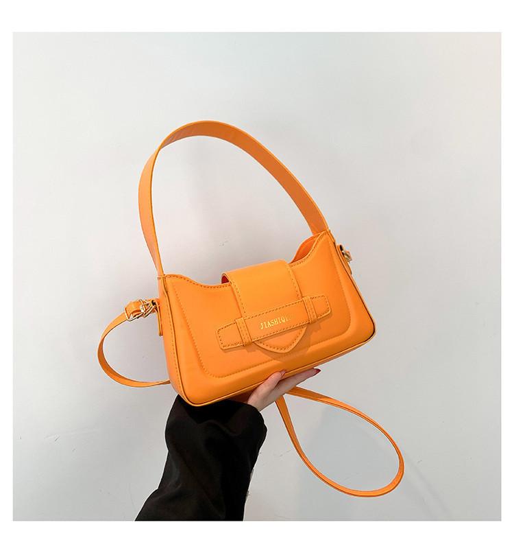 

Elegant Pu Leather Women s Handbag 2023 Trendy Urban Chic Shoulder Bag With Zipper Closure помаранчевий