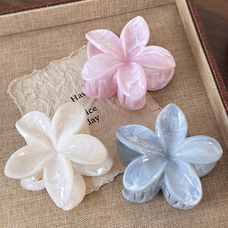 Farbverlauf Frangipani Haarspange Damen Vielseitig Süß Resort Fee Haifisch-Clip Vintage Haaraccessoires
