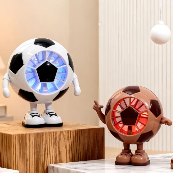 Soccer Hand Fan Football Shape Mini Handheld Fan With Led Light 1 Pc