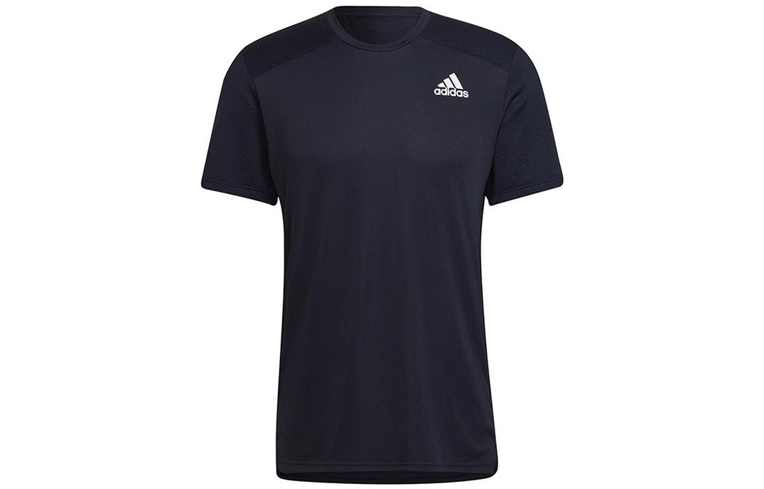 

Adidas T Shirts Men s Ink Blue Crew Neck Moderate Straight Fit HB7465 S