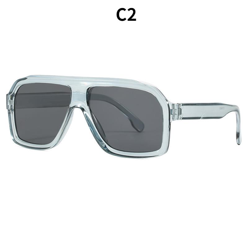 Women's sunglasses, retro large-frame square sunglasses, male and female pilot sunglasses.