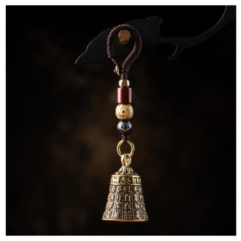 Key Chain Rings Hanging Vintage Brass Tibetan Buddhism Keychains Lanyard Pendants Handmade Rope Car