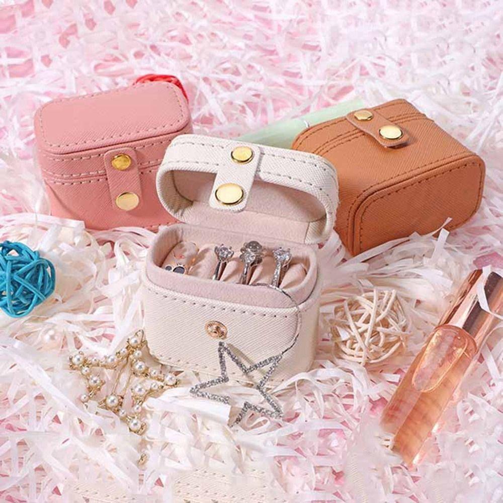 Holder PU Ring Packaging Earrings Jewelry Storage Ring Box Jewelry Display Case Jewelry Organizer