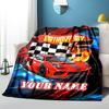 1PC Custom Name Birthday Celebration flannel blanket versatile, all-season throw suitable for the living room, bedroom, camping, travel, and gift