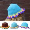 Elegant Bucket Hat for Women Fisherman Hat with Patchwork Contrast Color Sweet Sun Hat Foldable Crochet Hat for Outdoor