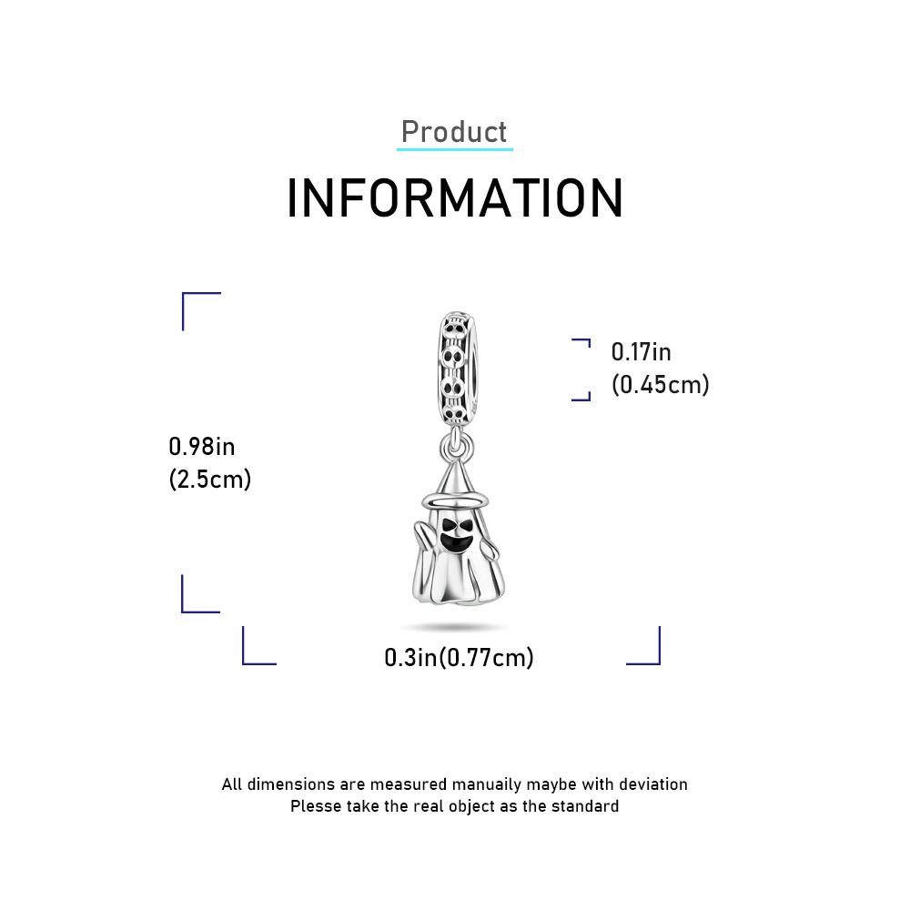 Charms Plata Skull Ghost Halloween Gifts Copper Plated For Charms Copper Plated Original Bracelet For Jewelry Making
