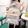 Girls School Bag Set Cute Lightweight Bookbag for Middle High School Students Women Travel Backpack Bear Pendant