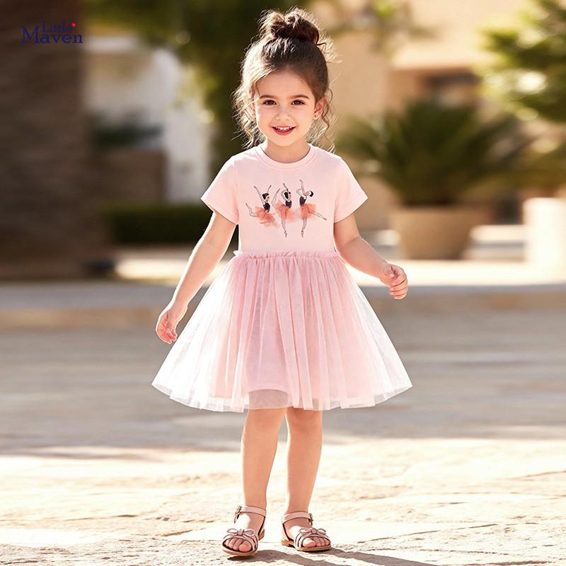 Little Maven Girls Princess Dress Mesh Cotton Kids 4-7Y