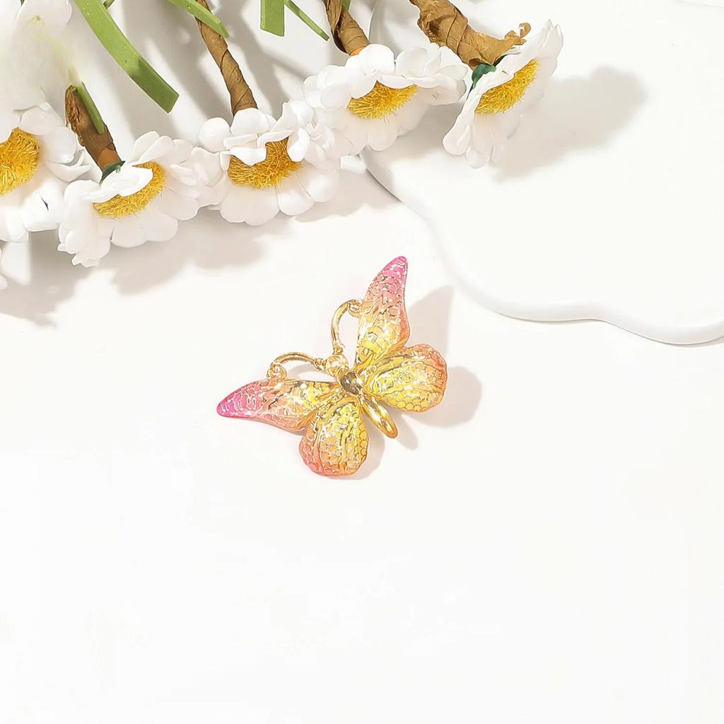 4Pcs Gradient Leopard Butterfly Hair Clips Set Cute Princess Duckbill Side Clips for Girls Fairy Hair Headwear Accessories