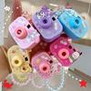 2Pcs Cute Glowing Toy Cartoon Sanrio Kuromi Children Projection Camera Beaded Necklace Bracelet Jewelry Girl Birthday Gift