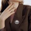 Zinc Alloy Brooch Pin, Moon Star Shape Lapel Badge with Rhinestones Inlaid, Decorative Collar Pin for Sweaters Collars Hats Bags Coats Scarves