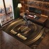 Rammstein Personalisierter Kristall-Samt-Teppich, Benutzerdefinierter Name Text Weicher Anti-Rutsch-Teppich für Wohnzimmer Schlafzimmer