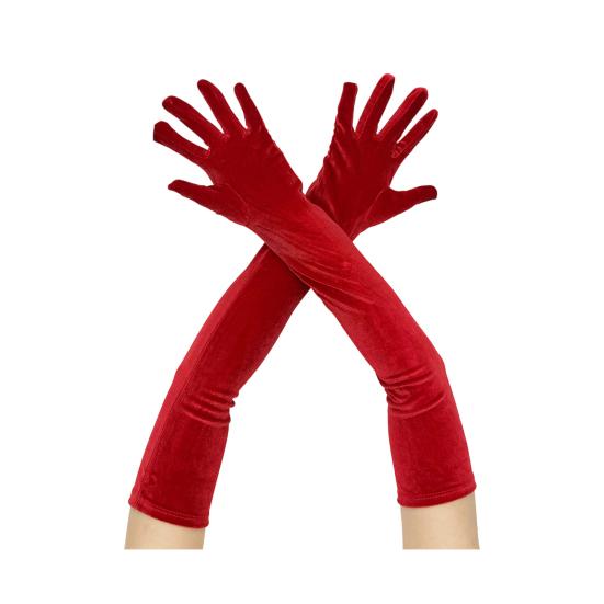Women Velvet Long Gloves Retro Elbow Length Gloves 1920s Flapper
