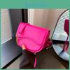 Trendy Korean Style Pu Saddle Bag For Women With Chic Stitching Details