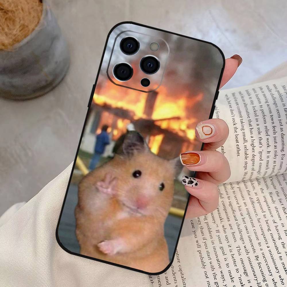 

Funny cute hamster Phone Case Silicone Soft For IPhone 17 16 15 14 13 12 11 X XR Plus Pro Max Plus iPhone15ProMax