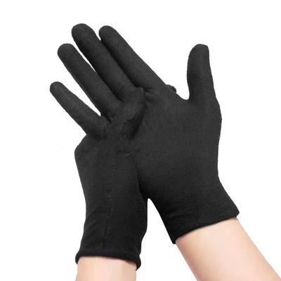 12 Paar Baumwollhandschuhe Polyester Baumwolle Verdickt Schweißabsorbierend Schmuckhandschuhe für Reiten Fabrik Schwarz