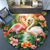 Flamingos Sunset Beach Round Area Rug,Carpet Rug for Living Room Bedroom Sofa Playroom Decor,Non-slip Floor Mat