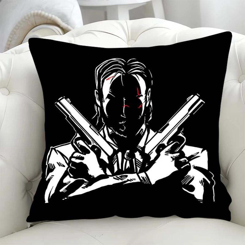 Sofa Cushion Cover 45x45cm John Wick Pillowcase 45*45 Pillow Cases for Bed Fall Decor Decorative Pillowcases 40x40 Lounge Chairs