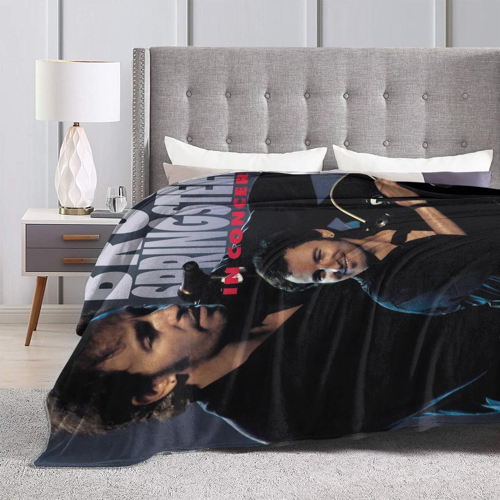 Bruceed Springsteened Concert Tour Blanket Quality Warm Throw Blanket Winter Airplane Travel Bedroom Graphic Bedspread