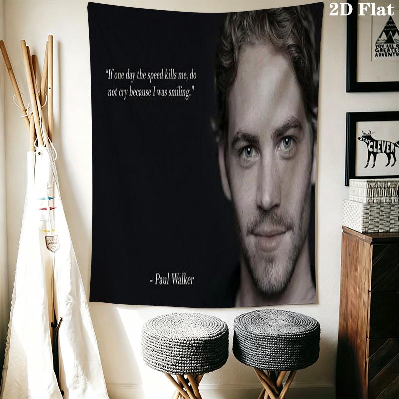 Rip Paul Walker Tribute Iconic Actor Tapestry Background Cloth Fashion Print Christmas Gift Home Decor Soft