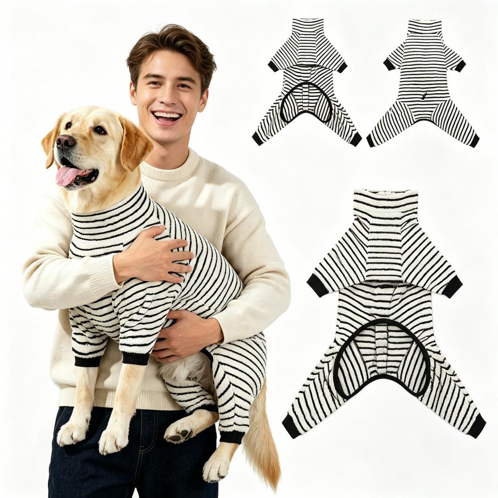 Winter Dog Four-Legged Coat Soft Long Plush Warm Anti-Shed Pet Cotton Jumpsuit For Small Medium Dogs