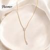 Casual Wear Gold Plated Pendant Y-Shaped Necklace, Necklace for Women, Dainty Lariat Elegant Commuting Drop Minimalist Trendy Clavicle Fashion Jewelry