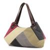 Single Shoulder Bag Women's Bag Trend All Simple Fashion Large Capacity Patchwork Color Canvas Bag
