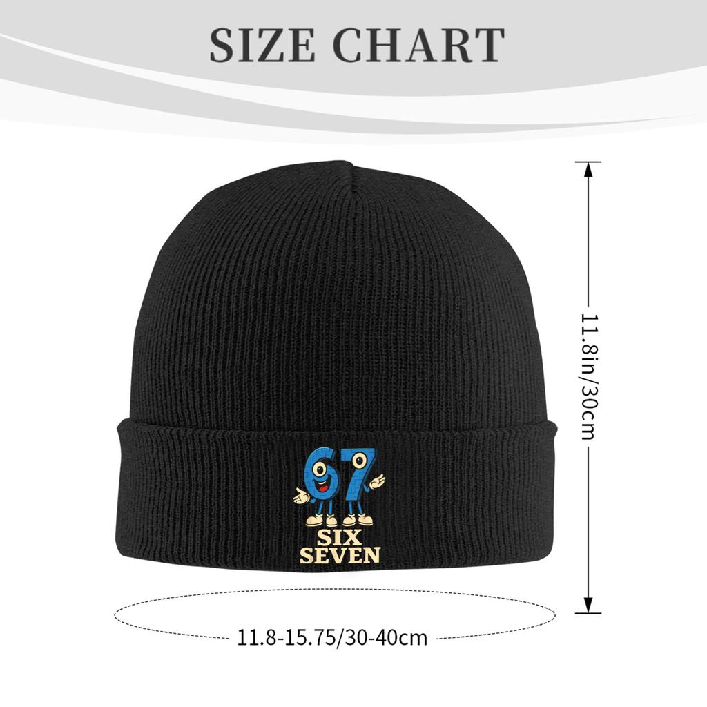 Six Seven  Funny Italian Brainrot Beanie Hat For Unisex  Warm Knitted Skull Cap
