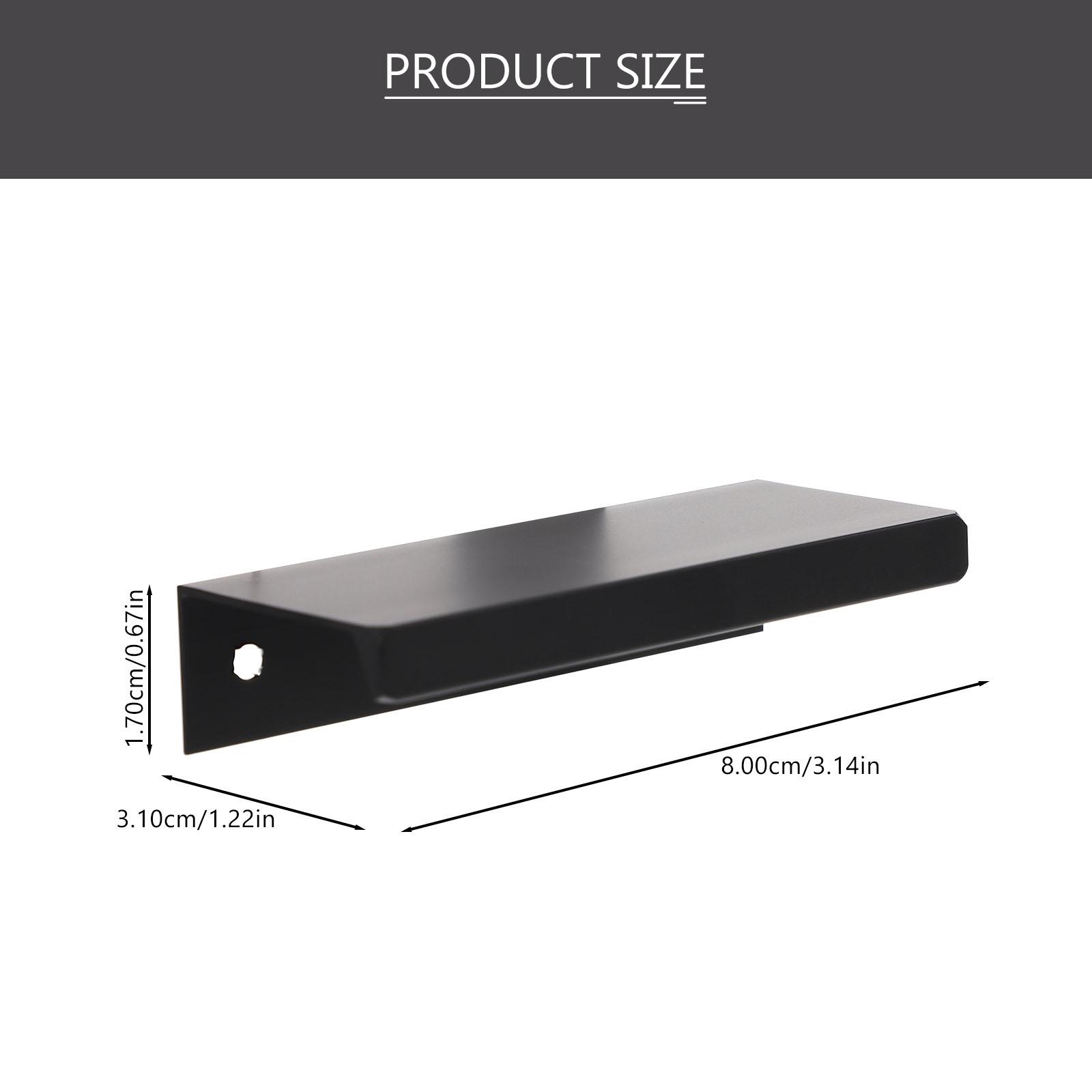 

4pcs Invisible Handle Cabinet Aluminum Alloy Finger Edge Pull Modern Rust-Proof Furniture Handles Cupboard Knobs Drawer Pulls чорний