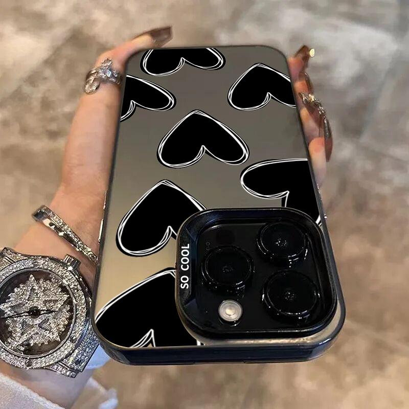 Luxury Love Heart Electroplate IMD Case For  Poco F5 X5 X6 Pro Mi 14 13 12 12T 13T Pro 11 Lite 5G NE Shockproof Back Cover