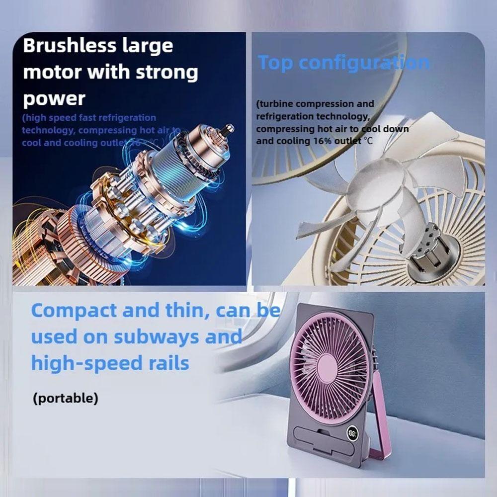 5-Speed Adjustment Portable Desktop Fan Ultra Slim Design Table Air Cooler Office