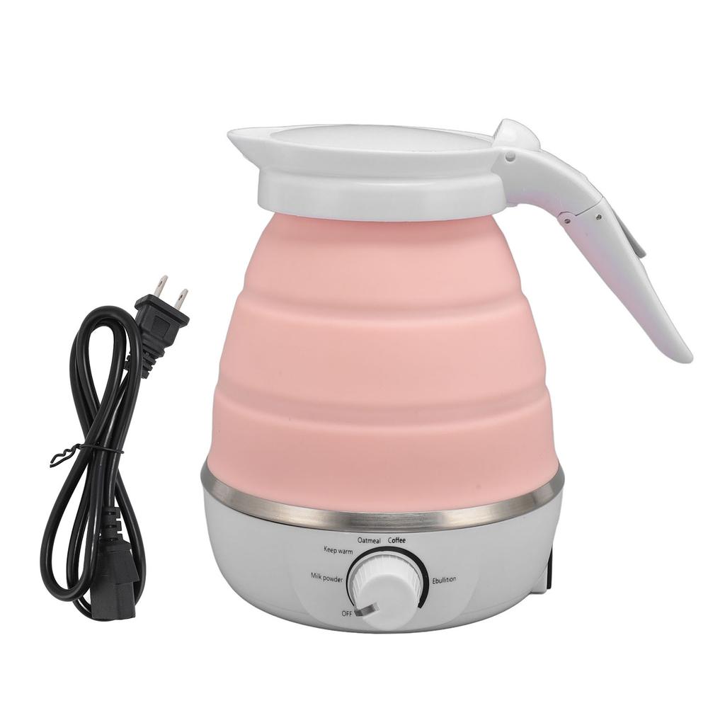 600ml Travel Foldable Electric Kettle Auto Power Off Adjustable Temperature Portable Collapsible Electric Water Kettle