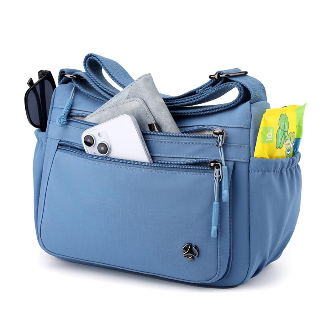 JIANLINST Mini-Schultertasche für Damen, Nylon, Wasserdicht, Geldbörse, Pochette, Crossbody, Klein, Leicht, Mehrschichtig, Großes Fassungsvermögen, Pendeln,
