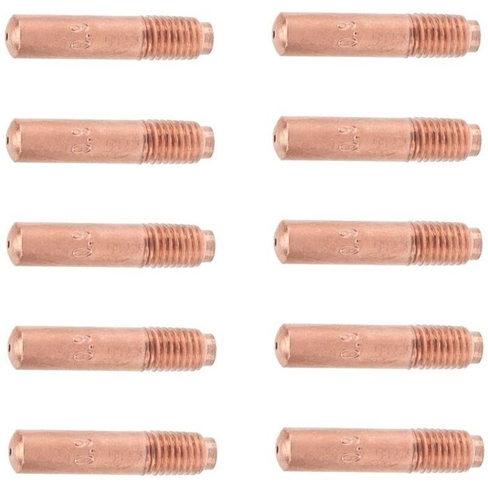 10 Pièces Buses de Soudage MIG 0.9mm Embouts de Contact de Soudage MIG Kit de Buses Conductrices en Cuivre pour Soudage Industriel