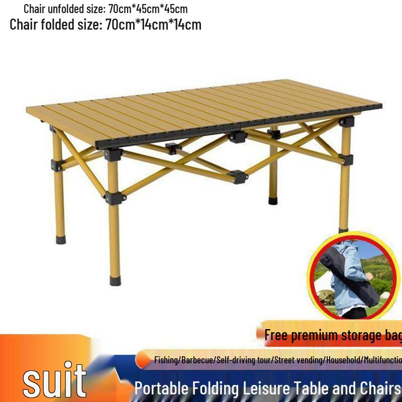 Portable Outdoor Folding Chair & Table Set with Backrest for Camping & Home Use