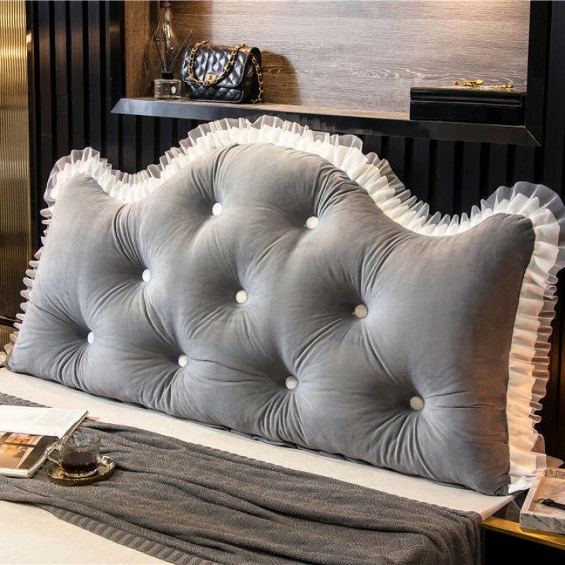 Princess Backrest Cushion: Soft Crystal Velvet, Removable & Washable Pillow for Tatami Bed