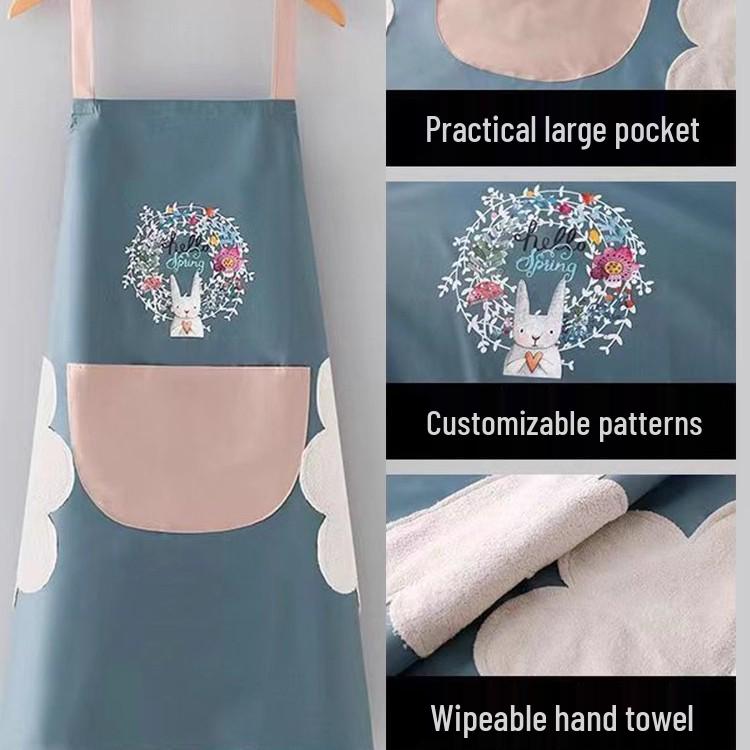 High-Quality Waterproof PVC Apron – Summer Thin Style, Hand-Wipable, Cute & Fashionable Halter Neck Design