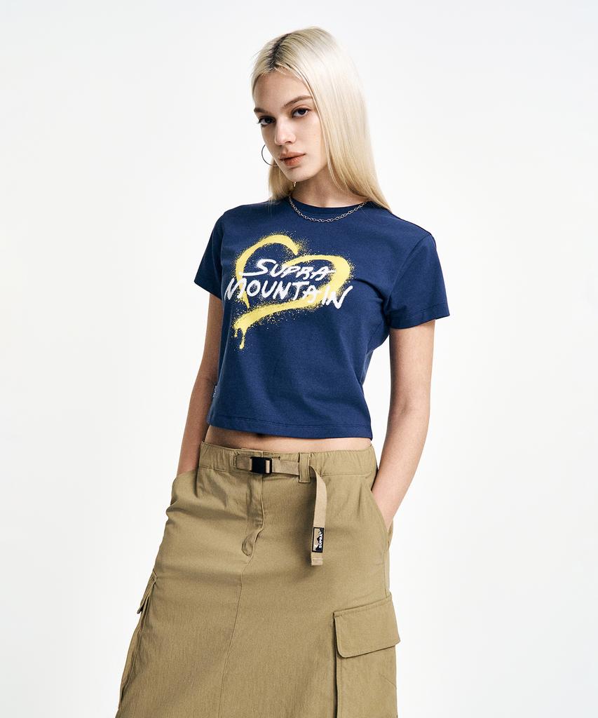 SUPRA Women'S Heart Spray T-Shirt (Navy)