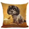 New Cartoon Cotton Linen Cute Dog Printing Pillow Case Home Decorative Pillowcase Cover