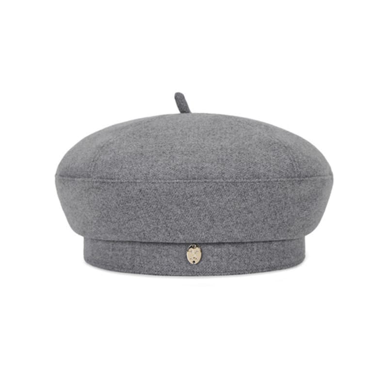 VARZAR VA Curved Oval Metal Blended Beret Gray