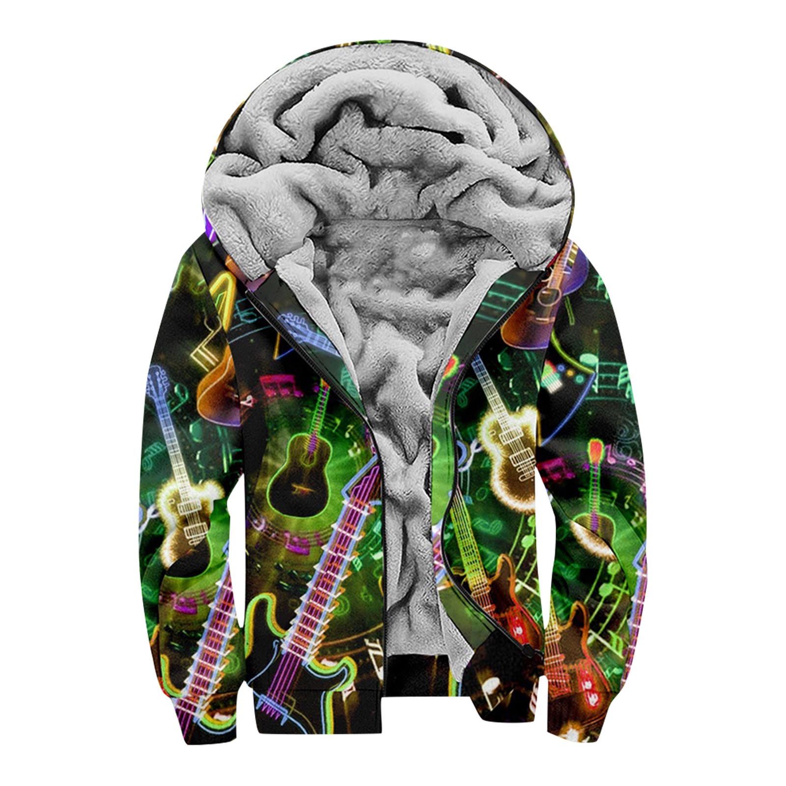 

Мужской индивидуальный повседневный свитер на молнии с длинным рукавом и принтом, толстый хлопковый костюм, зимний костюм M зелёный