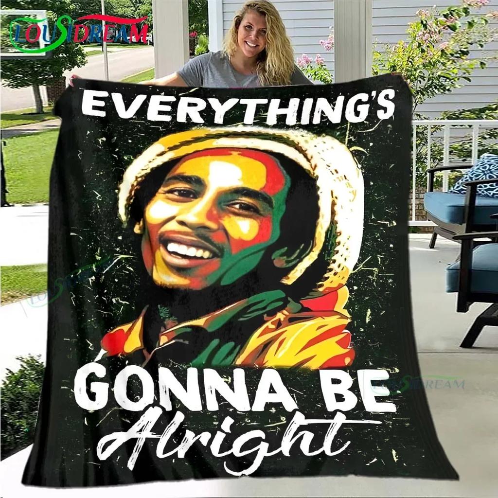 Pop Singer R-Reggae Bob Marley Four Seasons Blanket Sofa Cover Travel Bed Plush Blanket Travel Office Break Blanket Gift