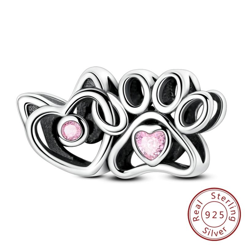 Real Copper Charms Luminous Firefly Butterfly Sunflower Pink Beads Fit Original Bracelet Women Birthday Diy Jewelry