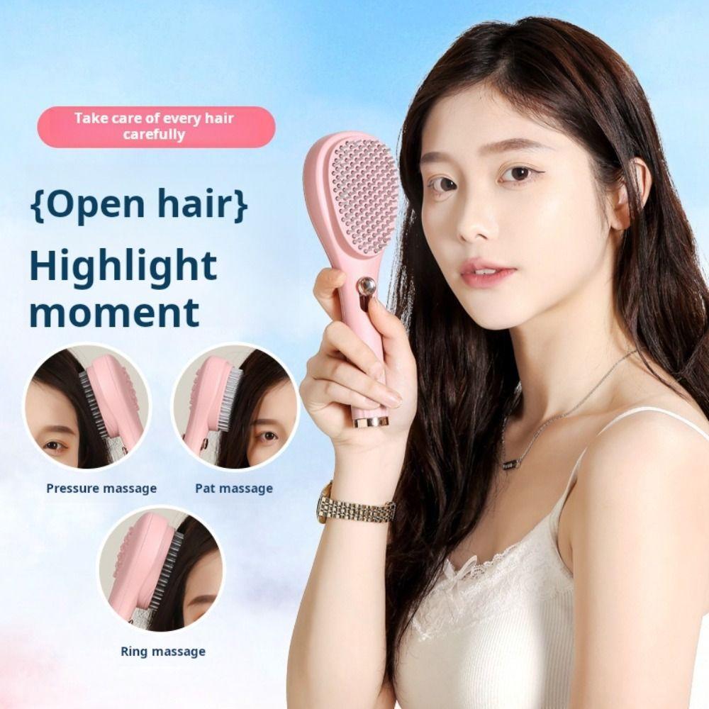 Self Cleaning Retractable Hair Comb Anti Static Scalp Massage Comb Detangling Brush  Styling Tool